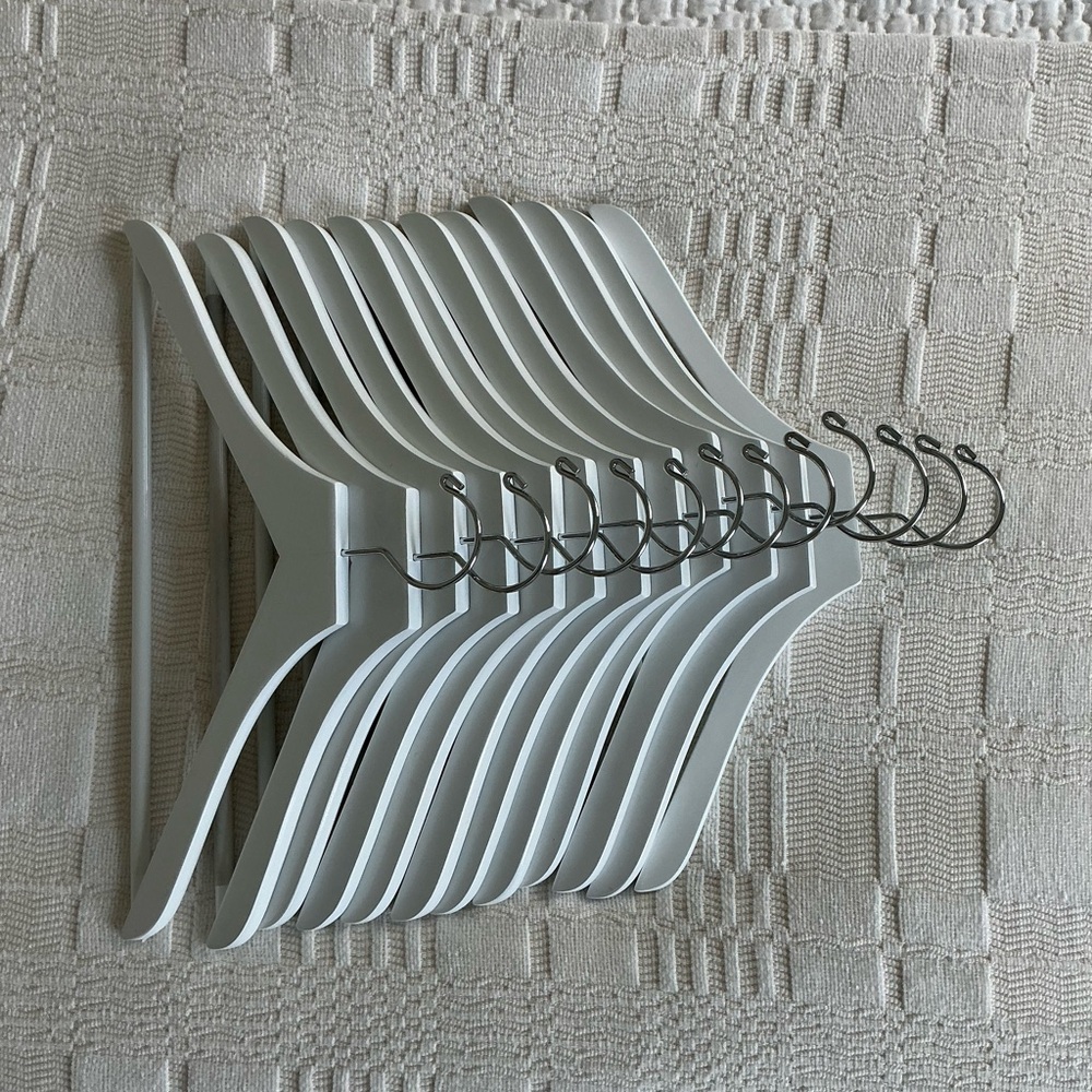 The Container Store White Wooden Hangers - Picture 2 of 2